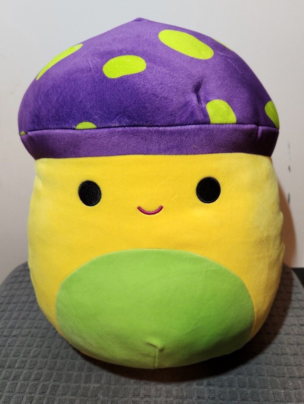 Squishmallows Enid the Neon Yellow Mushroom Black Light Squad 12" Glowing